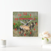 Horloge Carrée Clock de Kansas Deer Square (Maison)