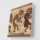 Horloge Carrée Clock de Kokopelli (Angle)