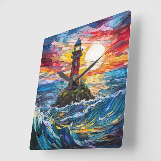 Horloge Carrée Clock de Lighthouse (Angle)