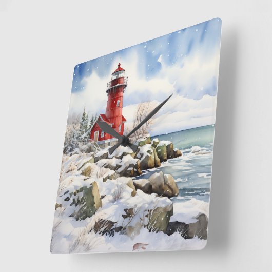 Horloge Carrée Clock de Lighthouse (Angle)