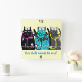 Horloge Carrée Clock de Nurse "Whimsical Cats" (Maison)