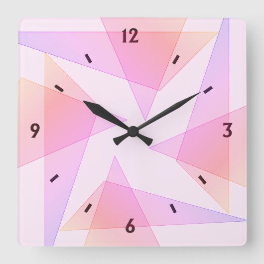 Horloge Carrée Clock de Pastels (Recto)