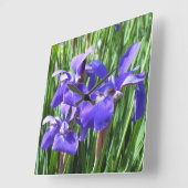 Horloge Carrée Clock de Purple Irises (Angle)
