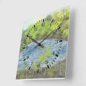 Horloge Carrée Clock de Quiet Pond (Angle)