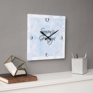 Horloge Carrée Clock de Snowflake Season