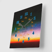 Horloge Carrée Clock de Spanish Letters (Angle)