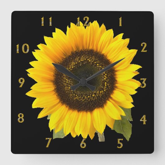 Horloge Carrée Clock de Sunflower (Recto)