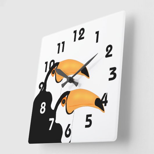 Horloge Carrée Clock de Toucan (Angle)