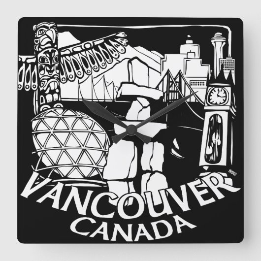 Horloge Carrée Clock de Vancouver (Recto)