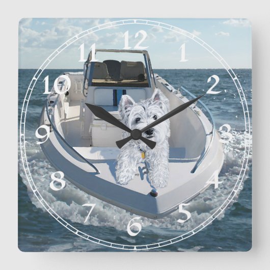 Horloge Carrée Clock de White Terrier (Recto)