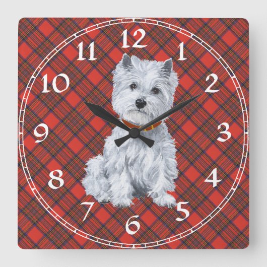 Horloge Carrée Clock de White Terrier (Recto)