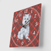 Horloge Carrée Clock de White Terrier (Angle)