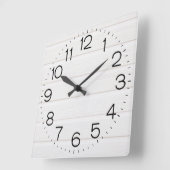 Horloge Carrée Clock de White Wood (Angle)