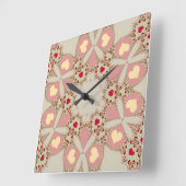 Horloge Carrée Clock du Mur de Sweet Rose (Angle)