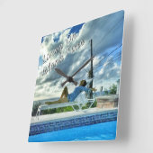 Horloge Carrée Clock du temps d'Islande (Angle)