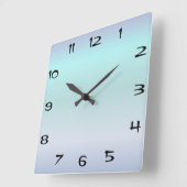 Horloge Carrée Clock Face Modèle Tannarin Font Square Blue (Angle)