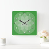 Horloge Carrée Clock - Intersecting Circles with White Numerals (Maison)