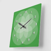Horloge Carrée Clock - Intersecting Circles with White Numerals (Angle)