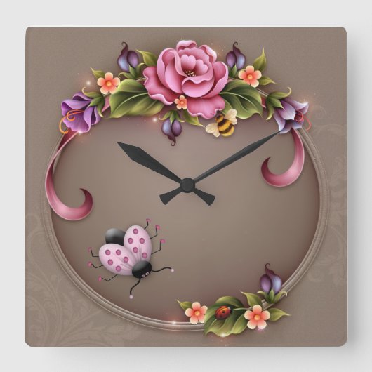 Horloge Carrée Clock Ladybug Square (Recto)