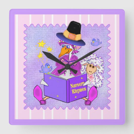 Horloge Carrée Clock Mother Goose (Recto)