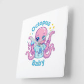 Horloge Carrée Clock Octopus Baby (Angle)