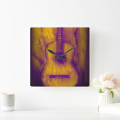 Horloge Carrée Clock Old Guitar (Maison)