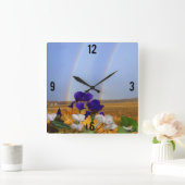 Horloge Carrée Clock Rainbows and Irises (Maison)