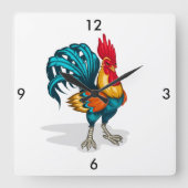 Horloge Carrée Clock-rooster (Recto)
