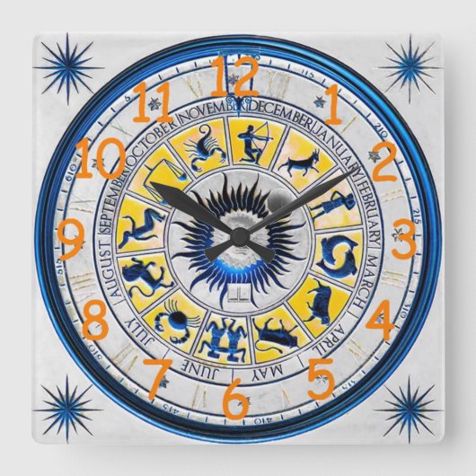 Horloge Carrée Clock Signs (Recto)