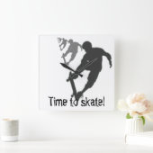 Horloge Carrée Clock skateboard (Maison)