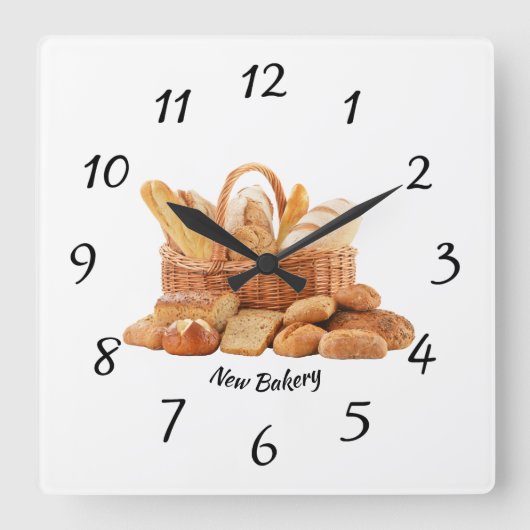 Horloge Carrée clock, square, bakery, bread, pane (Recto)