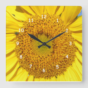 Horloge Carrée Clock - Sunflower Florets