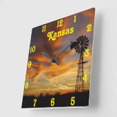 Horloge Carrée Clock Sunset Square Wall (Angle)