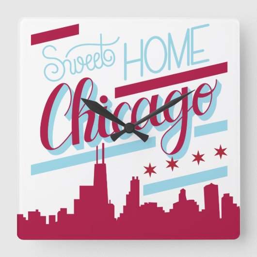 Horloge Carrée clock sweet home chicago (Recto)