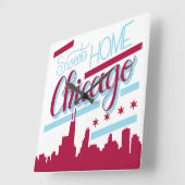 Horloge Carrée clock sweet home chicago (Angle)