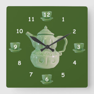 Horloge Carrée Clock - Tea Time