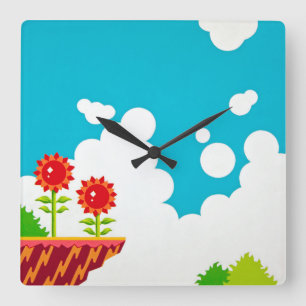 Horloge Carrée Clock Video Game Inspecred Wall