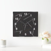 Horloge Carrée Clock Wall Needle and Thread (Maison)