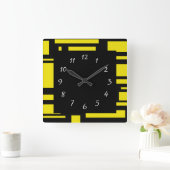 Horloge Carrée Clock Yellow Maze Square (Maison)