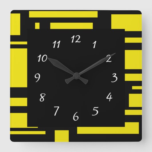 Horloge Carrée Clock Yellow Maze Square (Recto)