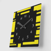 Horloge Carrée Clock Yellow Maze Square (Angle)