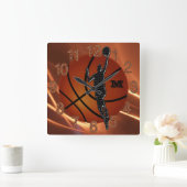 Horloge Carrée Clocks de basket-ball de Cool Boys (Maison)