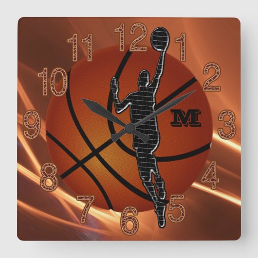 Horloge Carrée Clocks de basket-ball de Cool Boys (Recto)