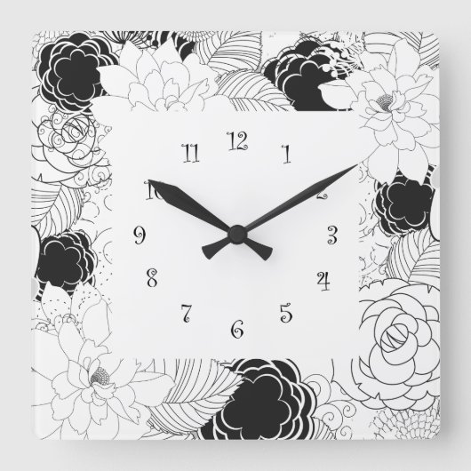 Horloge Carrée Clocks de Floral Ktchen (Recto)