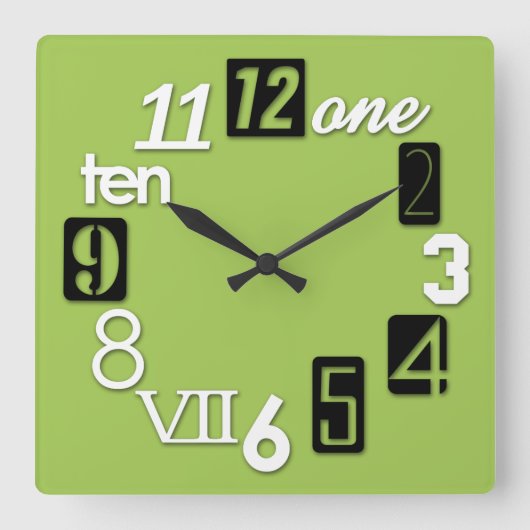 Horloge Carrée Clocks de Funky Numbra (Recto)