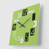 Horloge Carrée Clocks de Funky Numbra (Angle)