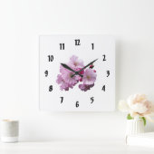 Horloge Carrée Closeuse des fleurs de cerisiers (Maison)