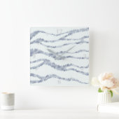 Horloge Carrée Cloudy Grey Zebra Eraser Scratch Art (Maison)