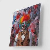 Horloge Carrée Clown (Angle)