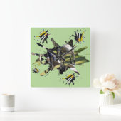 Horloge Carrée Clubs De Golf Et Art Abstrait Tee - shirt, (Maison)